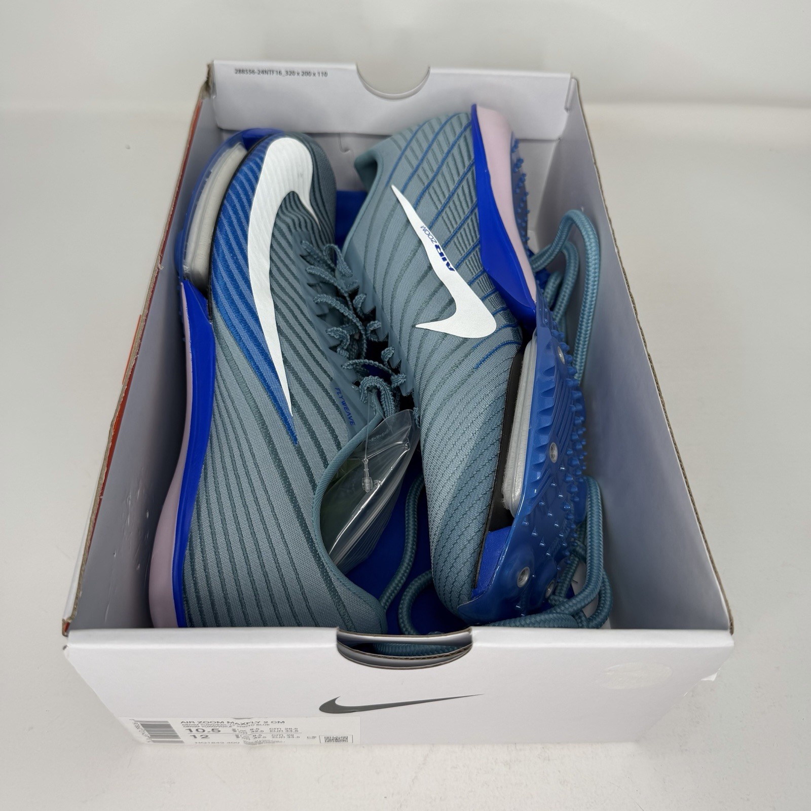 Nike Air Zoom Maxfly 2 Denim Turquoise Track Spikes Men's HQ1843-400 NEW