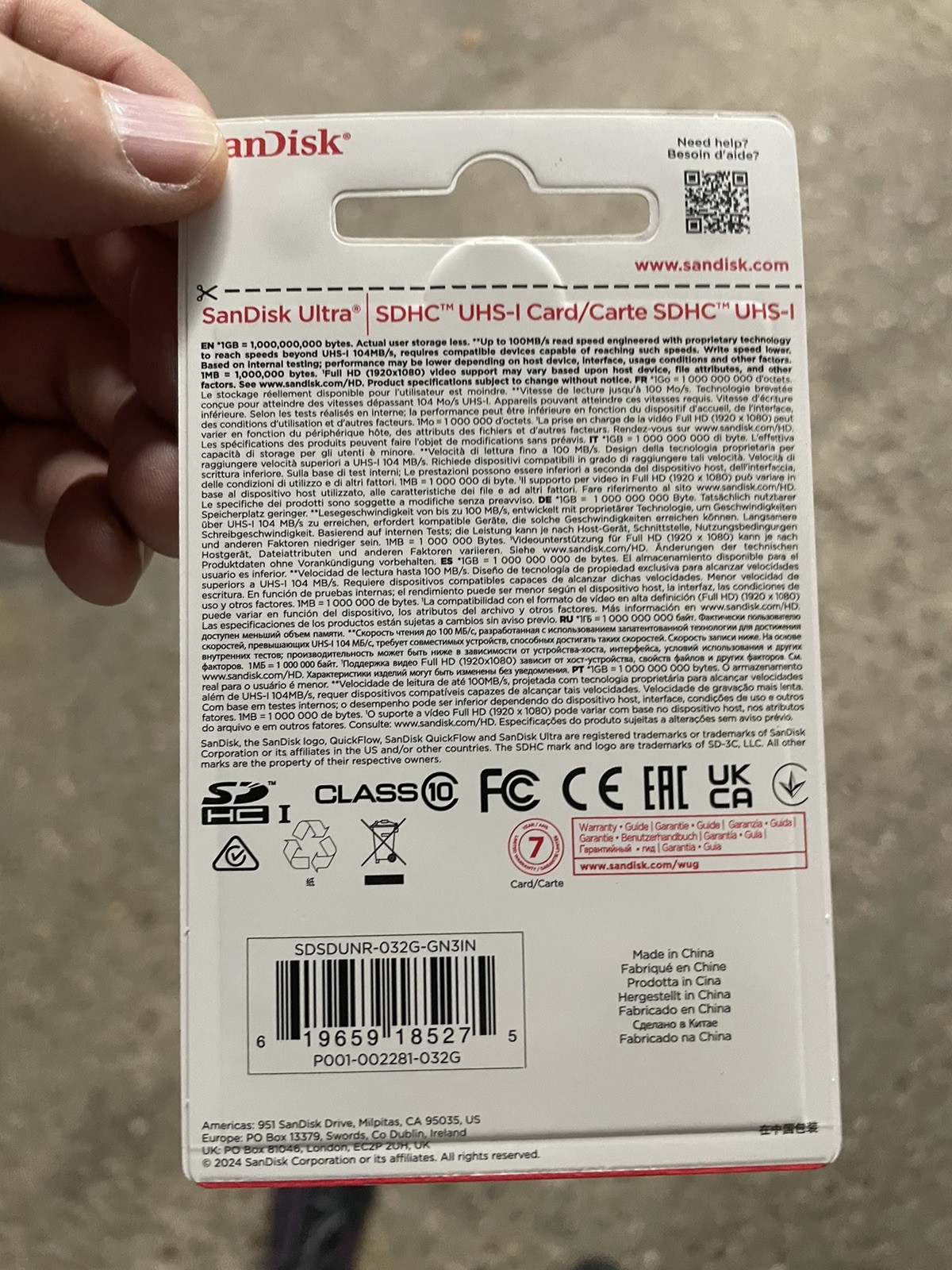 Sandisk Ultra 32gb SD Card