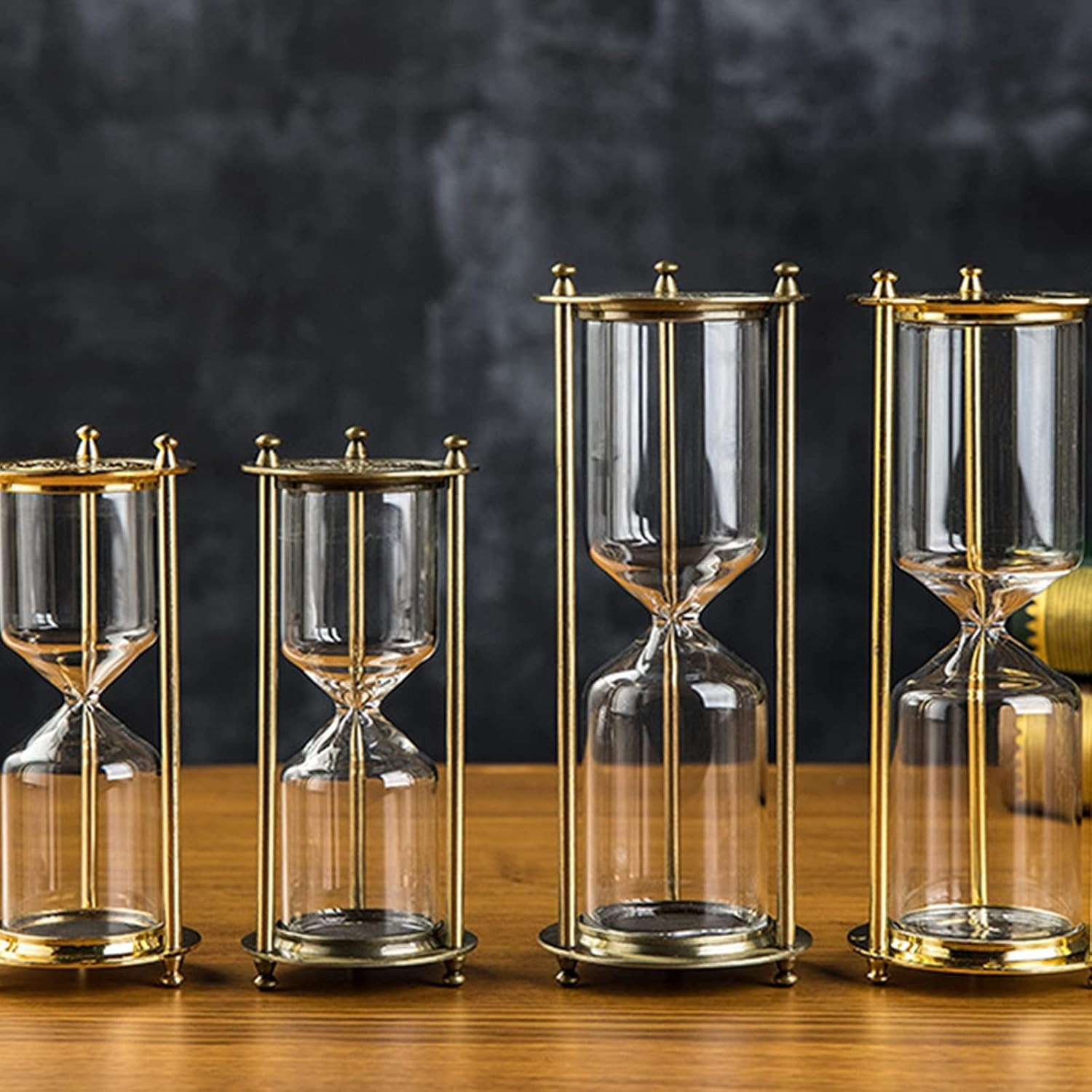 Brass Frame Empty Hourglass Sand Timer for Weddings and Home Decor