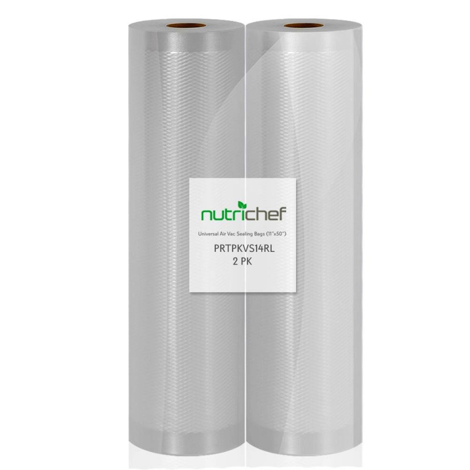 NutriChef Vacuum Sealer Bags (2 Pack 11x50 Food Storage Sealer Rolls)