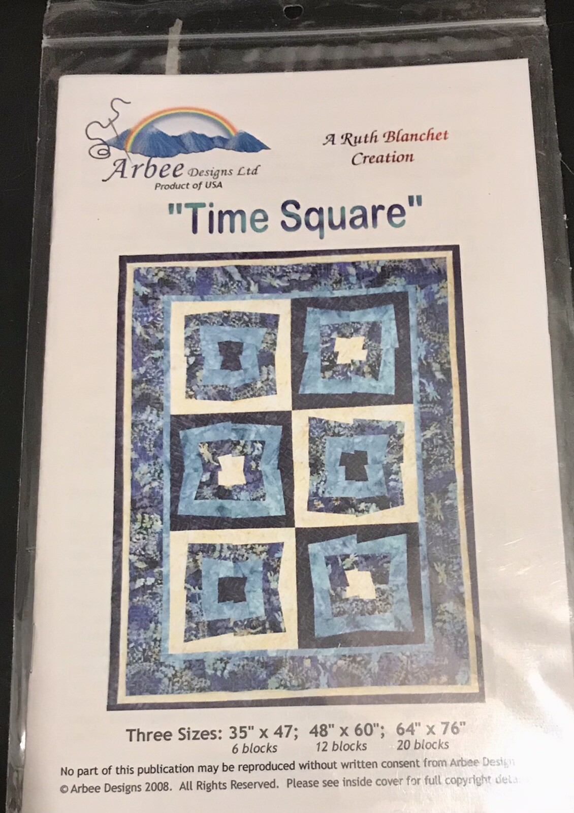 TIME SQUARE Not Your Every Day Quilt Pattern 6 Blocks 12 Blocks & 20 Blocks