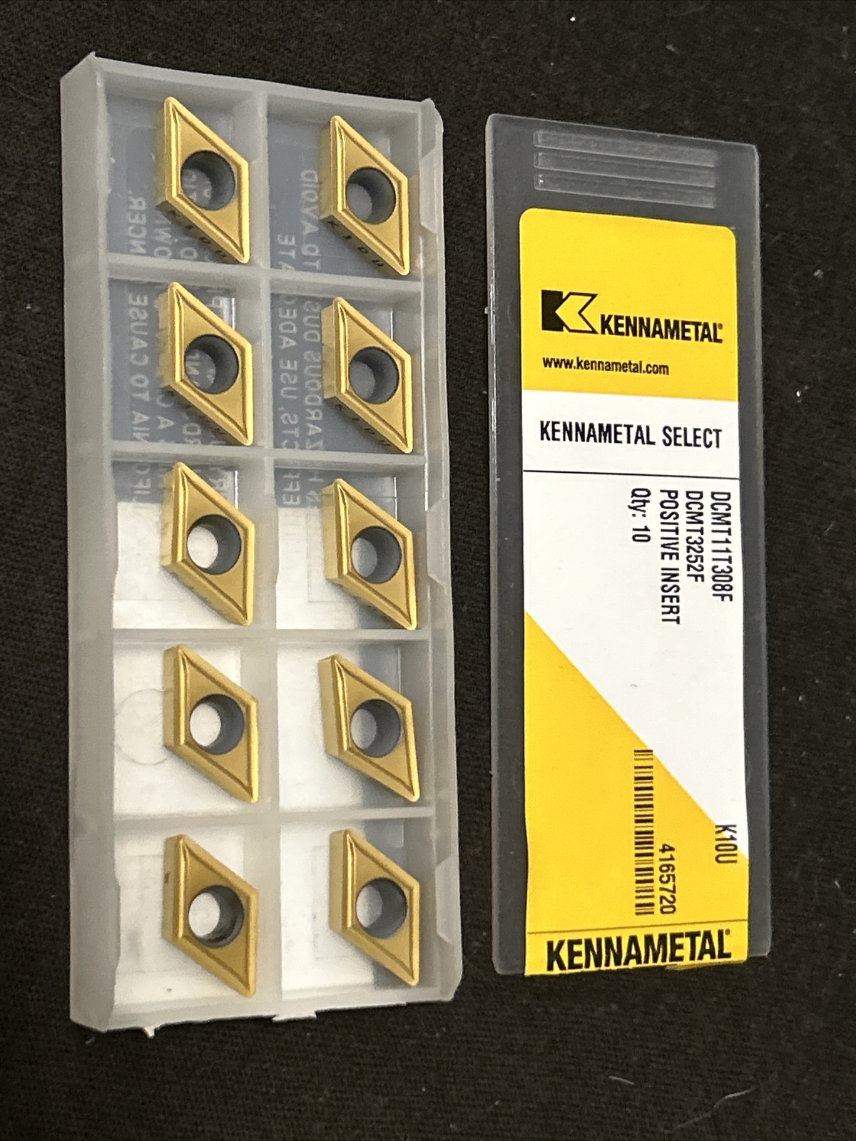 Qty. 10, Kennametal DCMT11T308 F K10U Carbide Turning Inserts. DCMT3252 F USA!!