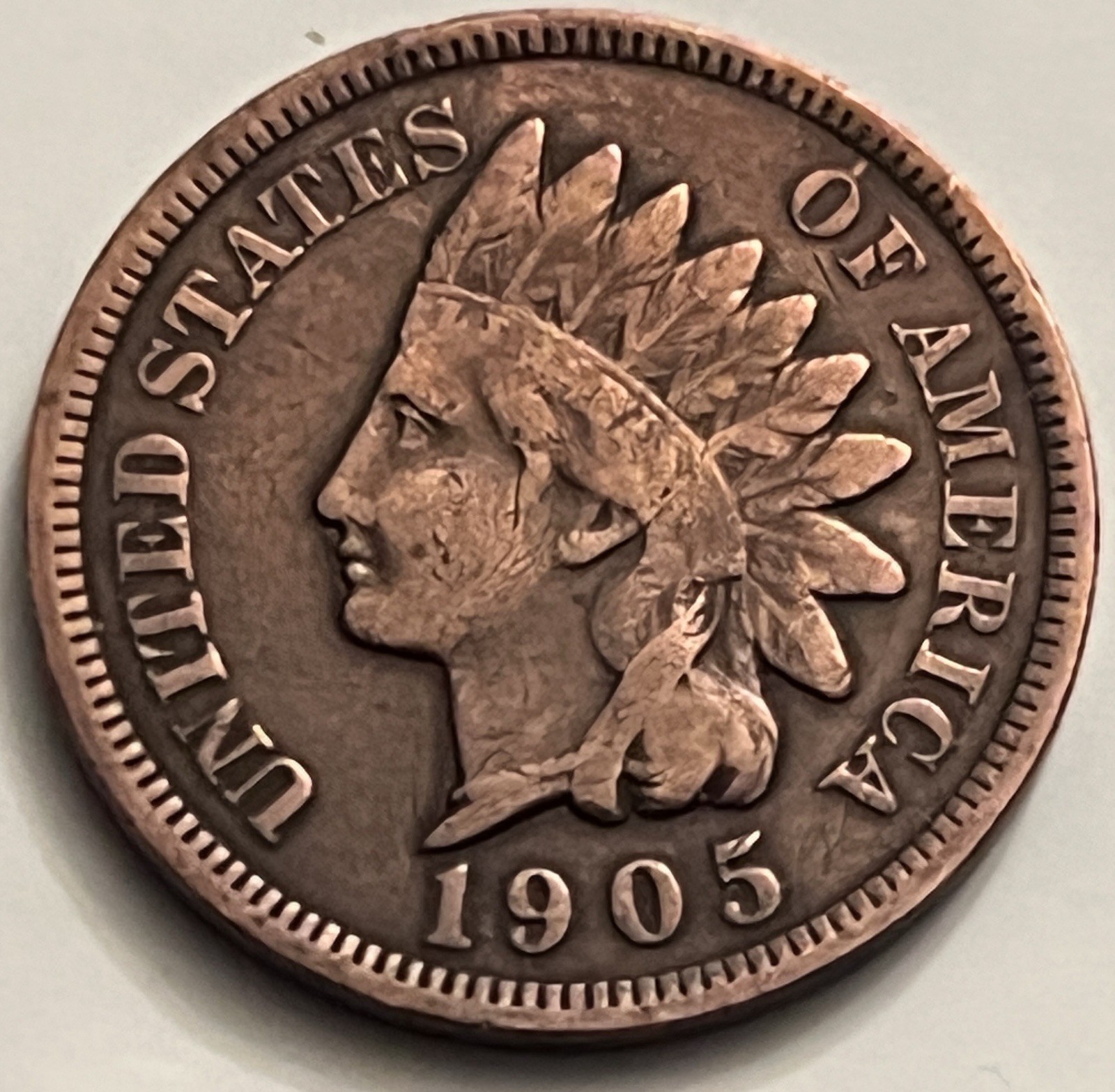 1905 Indian Head Cent VG Philadelphia BN216