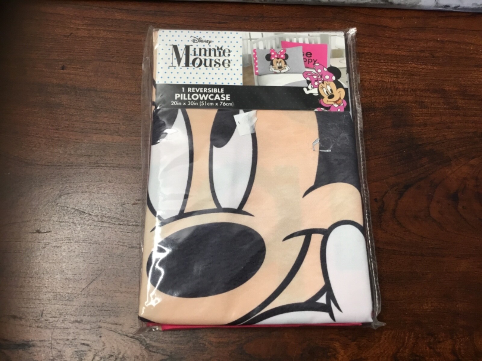 New Disney Minnie Mouse 1 Reversible - 2 lmage Standard Pillowcase 20”X 30”
