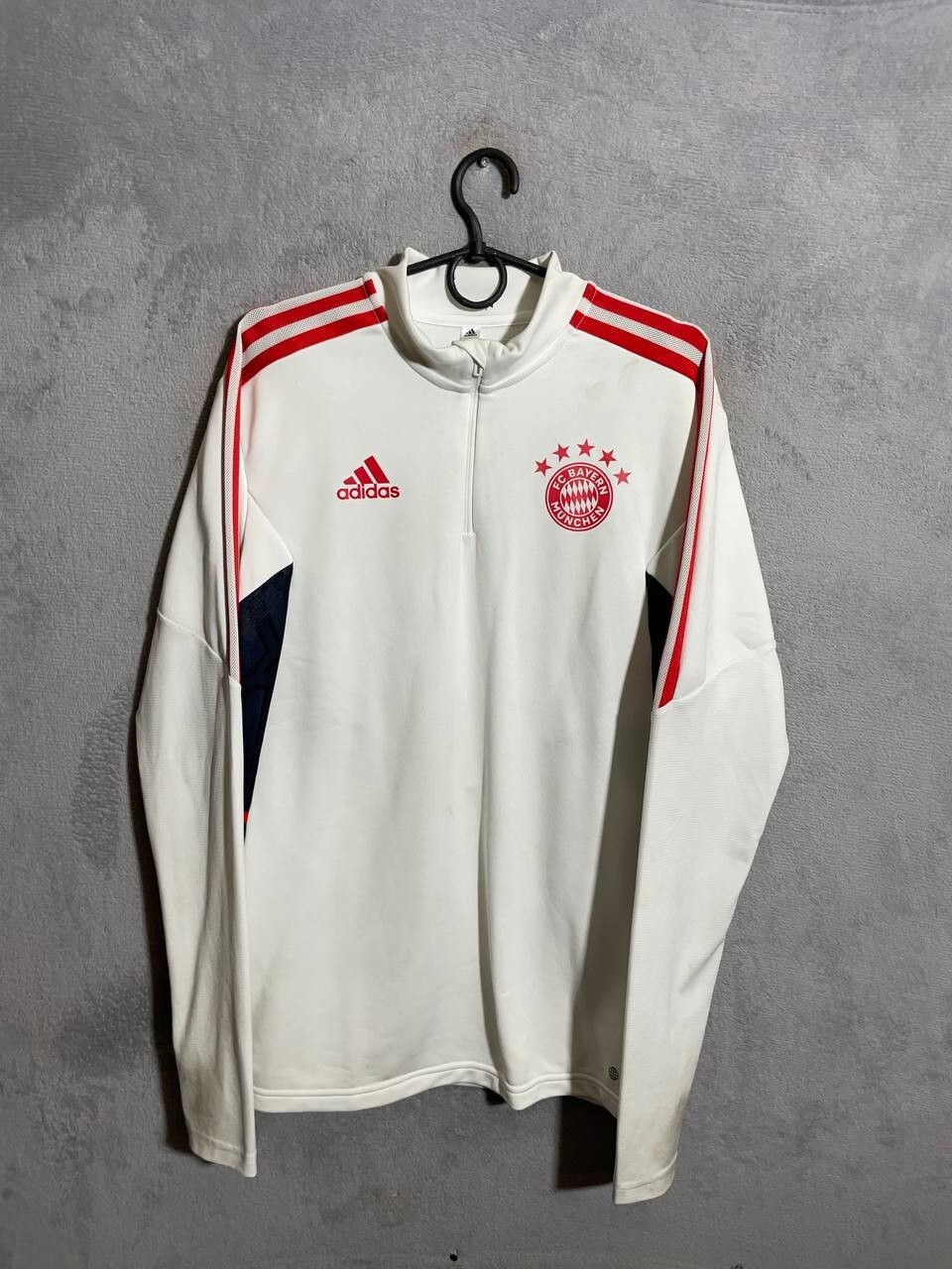 Bayern Munich Training Football Soccer Jacket White Adidas Men Size M