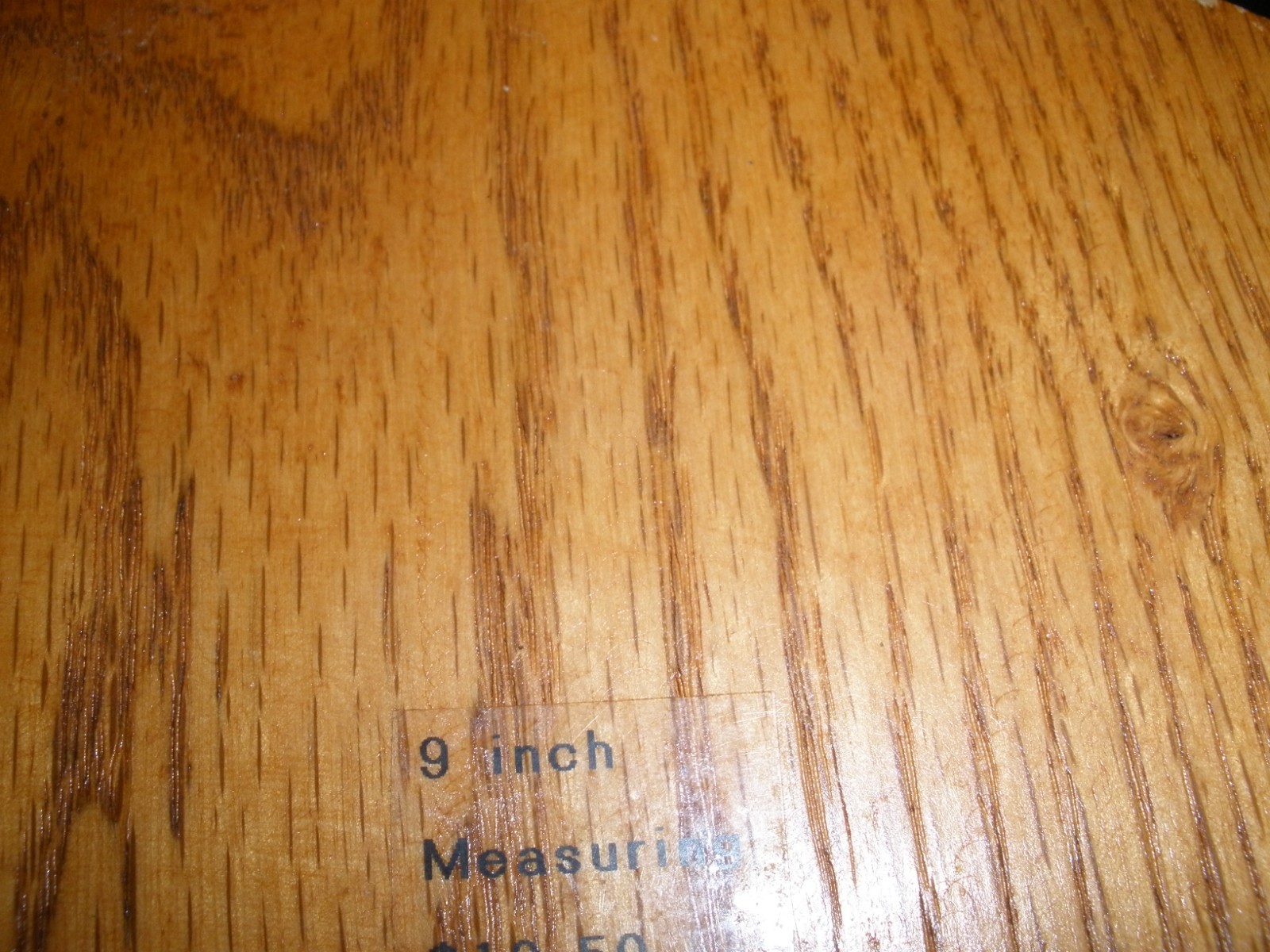 Wooden Lid 9" Round with Green Handle Knob EUC