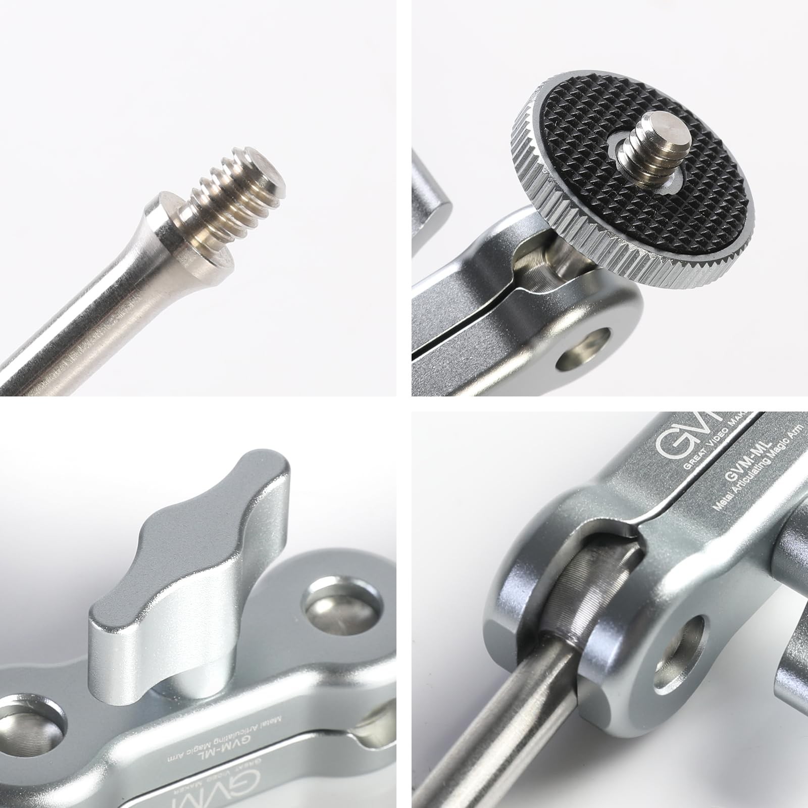 GVM Adjustable Magic Arm Camera Mount 1/4 Inch Screw Articulating Alloy 4.33