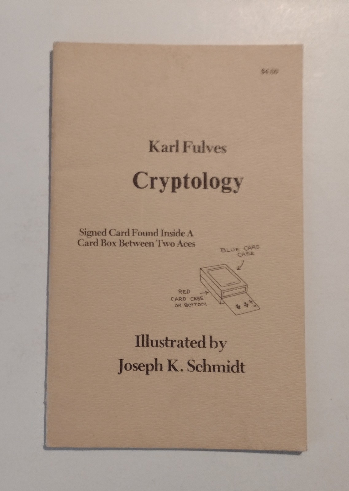 1979 Karl Fulves Cryptology Signed Card Found Inside A Card Box Between Two Aces