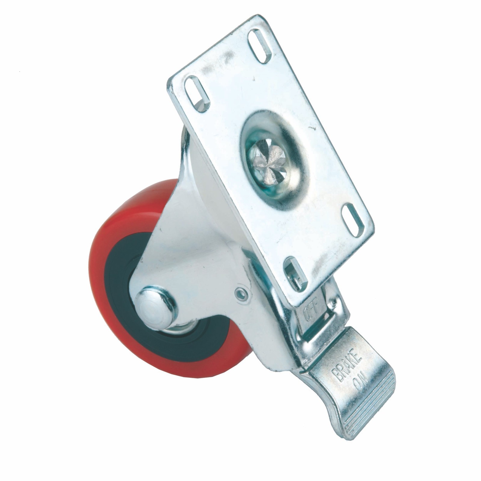 WOODRIVER 4" Caster Double Locking Swiveling with 4 Hole Mounting Plate