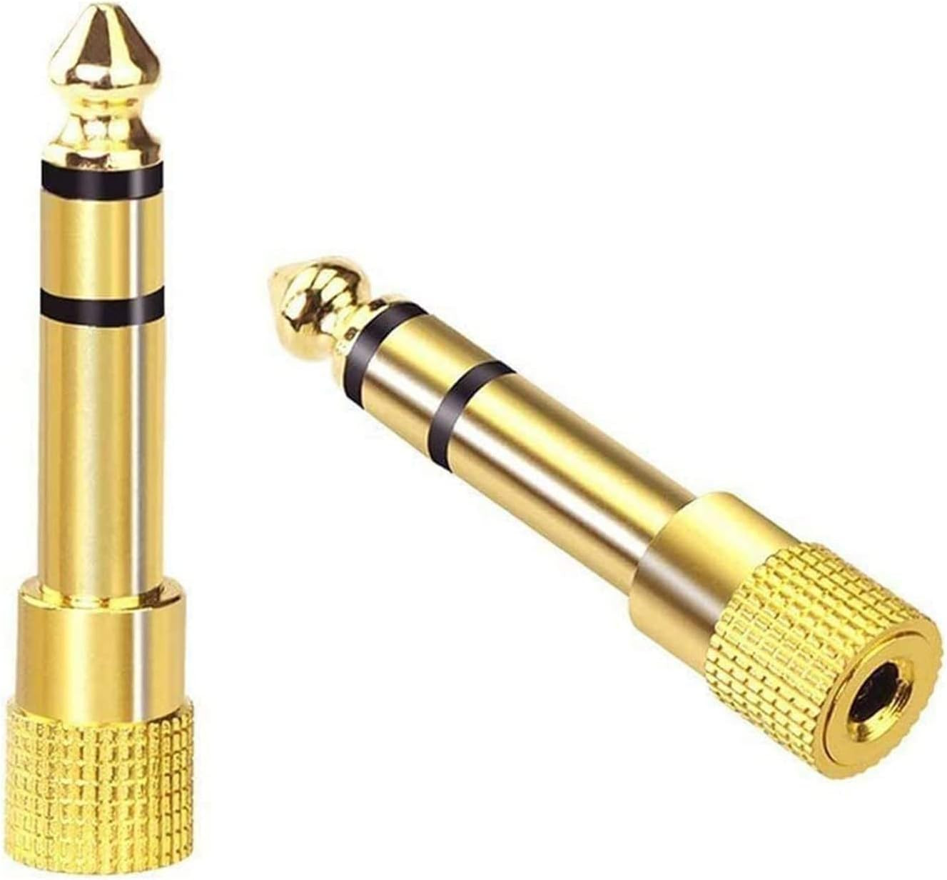 Audio Jack Adapter 1/4in Male To 3.5mm Female Stereo Aux Converter 2 Pack