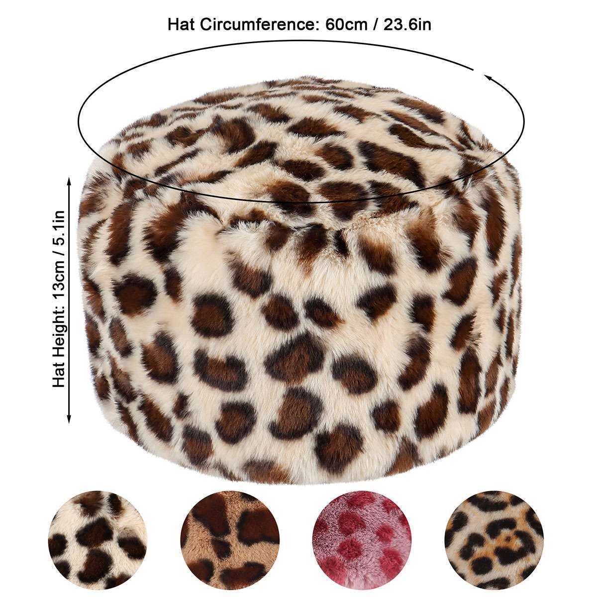 Faux Fur Winter Warm Hat for Women Classy Russian Hat with Fleece Snow Ski Cap