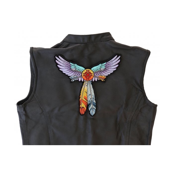 Large Back Patch (Iron-On or Sew-On), Feathers Angel Wings Back Patch, 10" x 10"