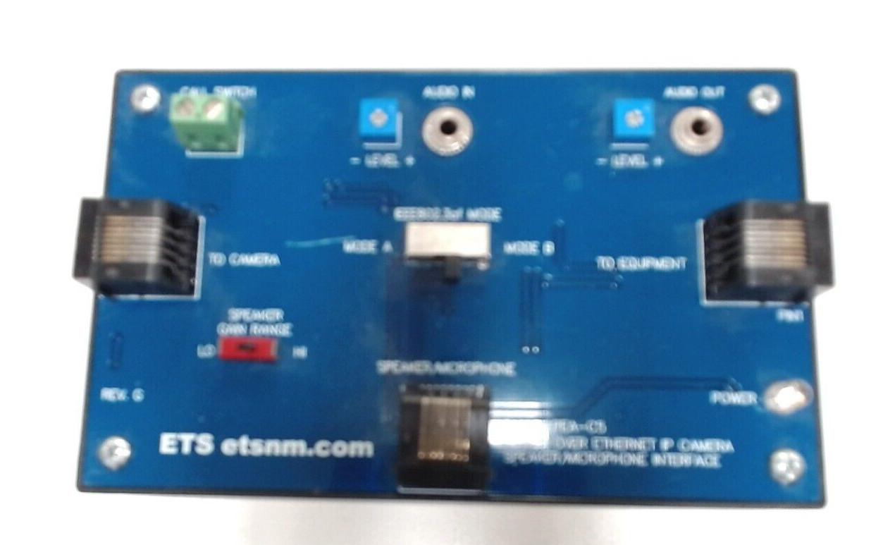 ETS SMA1-LPEA-C5 ETHERNET POWERED I/P CAMERA MICROPHONE/SPEAKER INTERFACE BOX