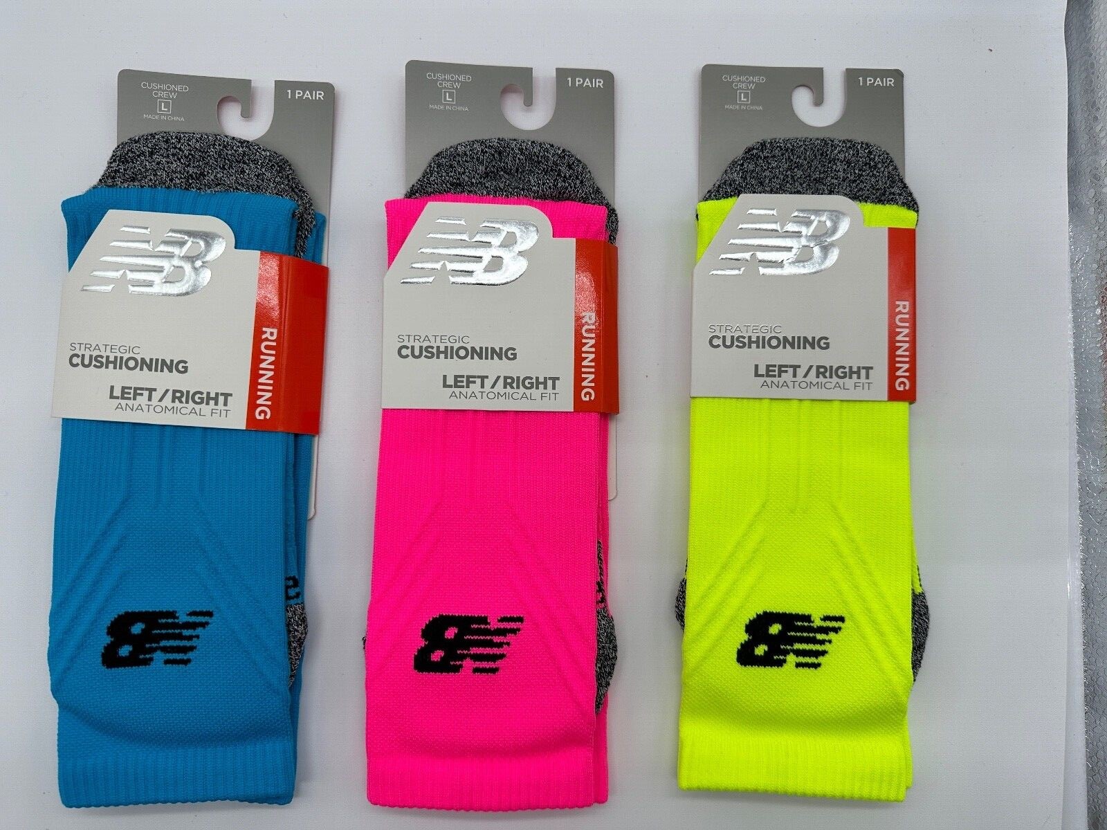 New Balance Running Strategic Crew Socks Anatomical Fit Mens/ Women Large