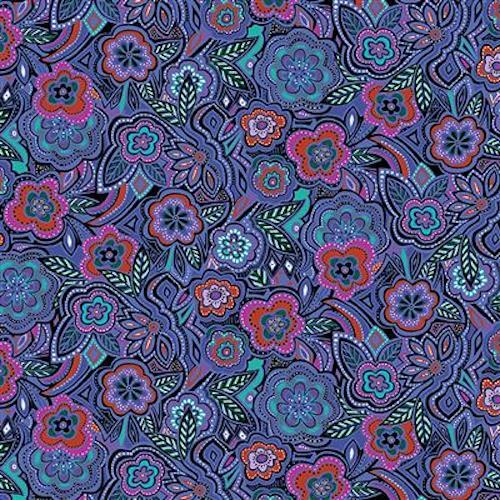Laurel Burch ***FIESTA HORSES***  Blue  - Y3412-30