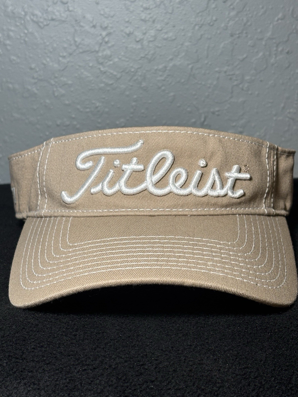 Titleist Golf Beige With Embroidered White Logo Adjustable Strap Sunvisor
