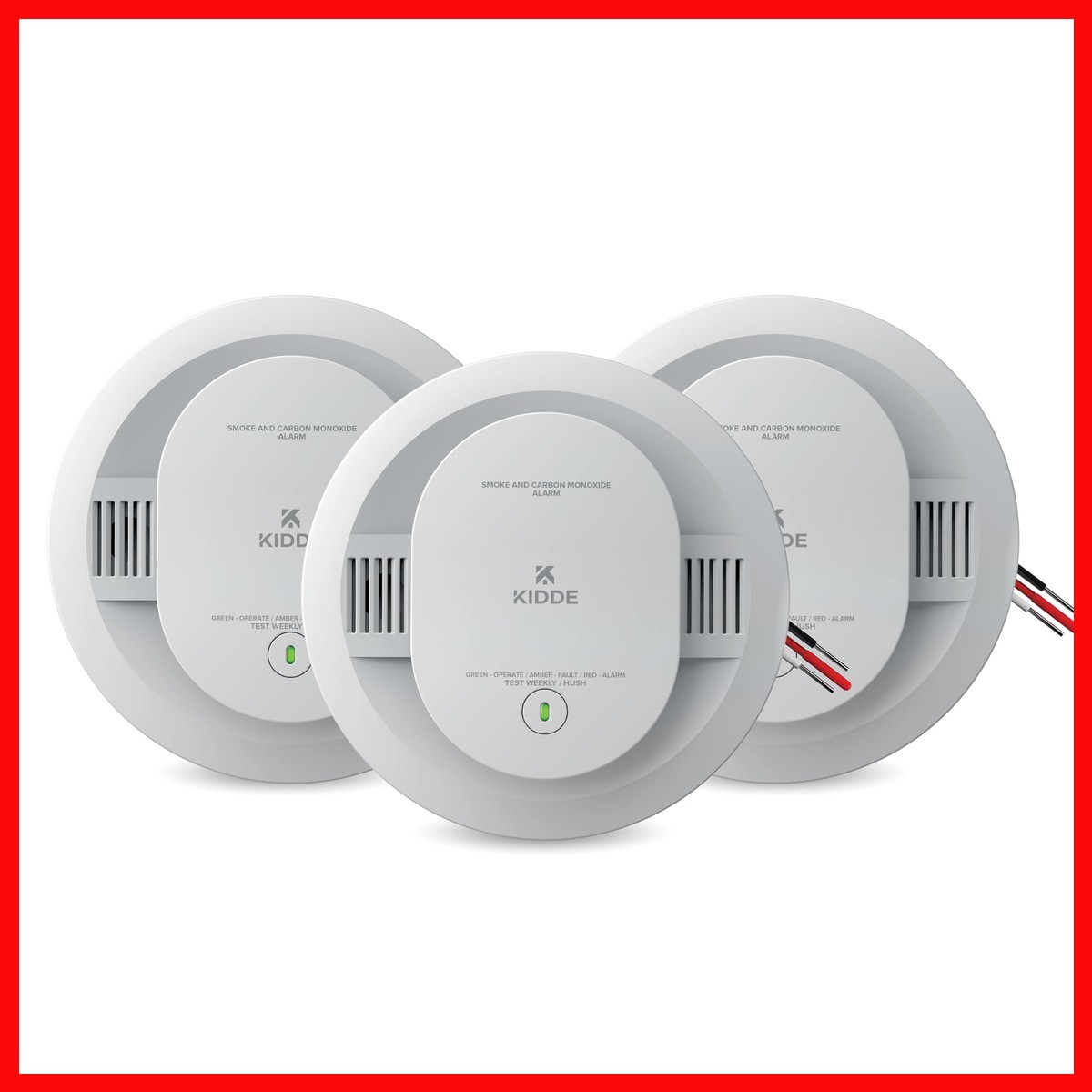 Kidde Hardwired Monoxide Detector For Home Interconnectable Aa Battery Backup