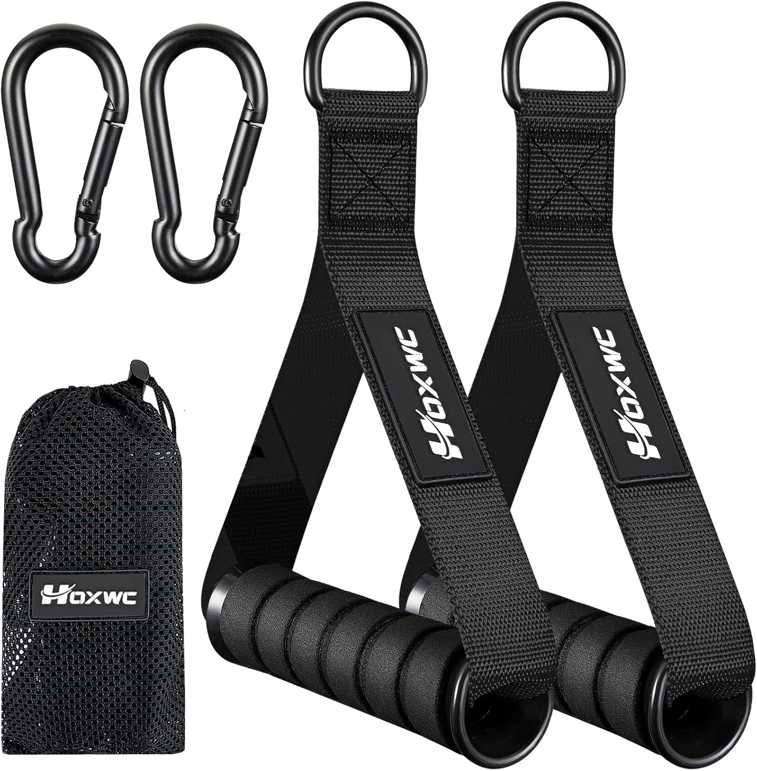 Ergonomic Double D Cable Handles - 2 Heavy Duty Attachments for Exercises