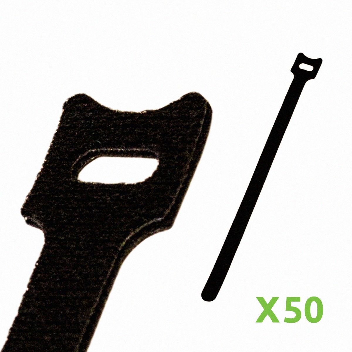 10 Inch Hook and Loop Reusable Strap Cable Cord Wire Ties 50 Pack Black