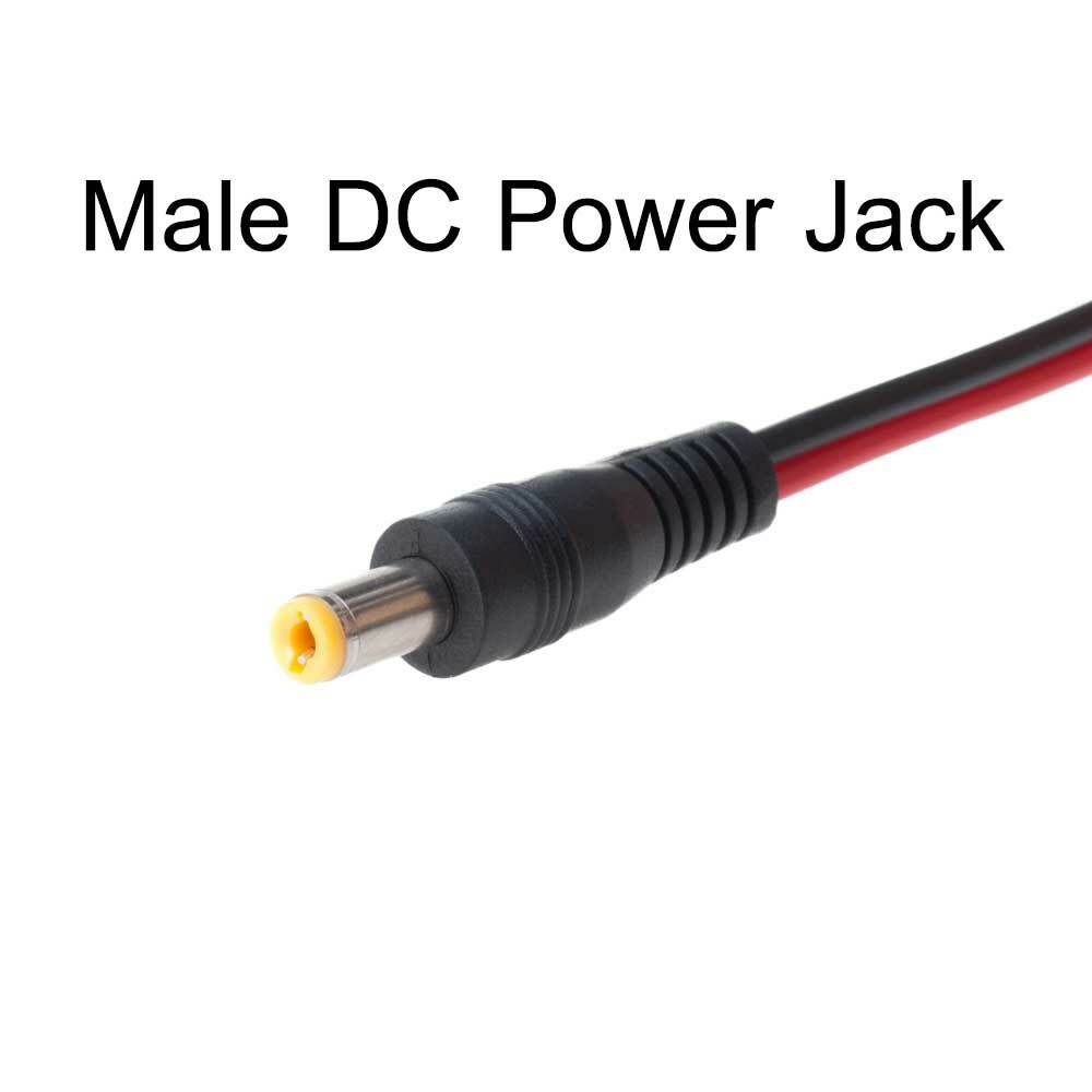 5 Pcs DC Power Cable Male Connector CCTV Security Camera Pigtail COPPER