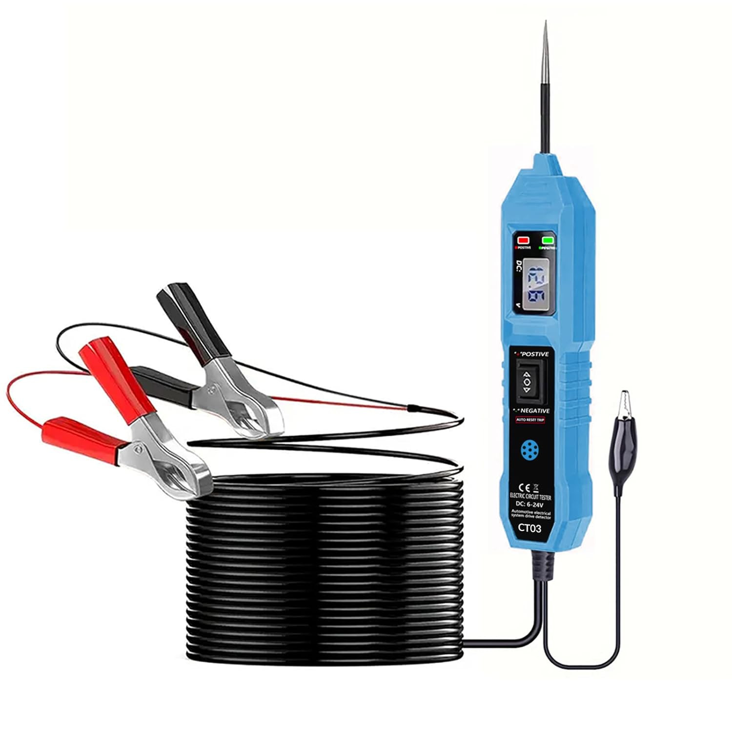 Probador De Circuitos Corriente Electrica DC Voltaje Automotriz 6V-24V Blue