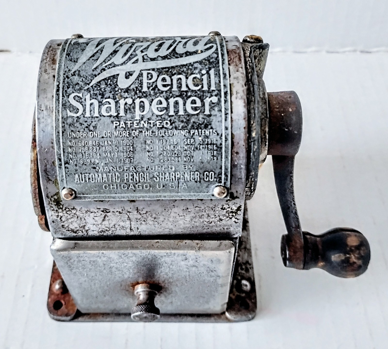 VTG Wizard Pencil Sharpener Automatic Pencil Sharpener  Chicago USA ANTIQUE