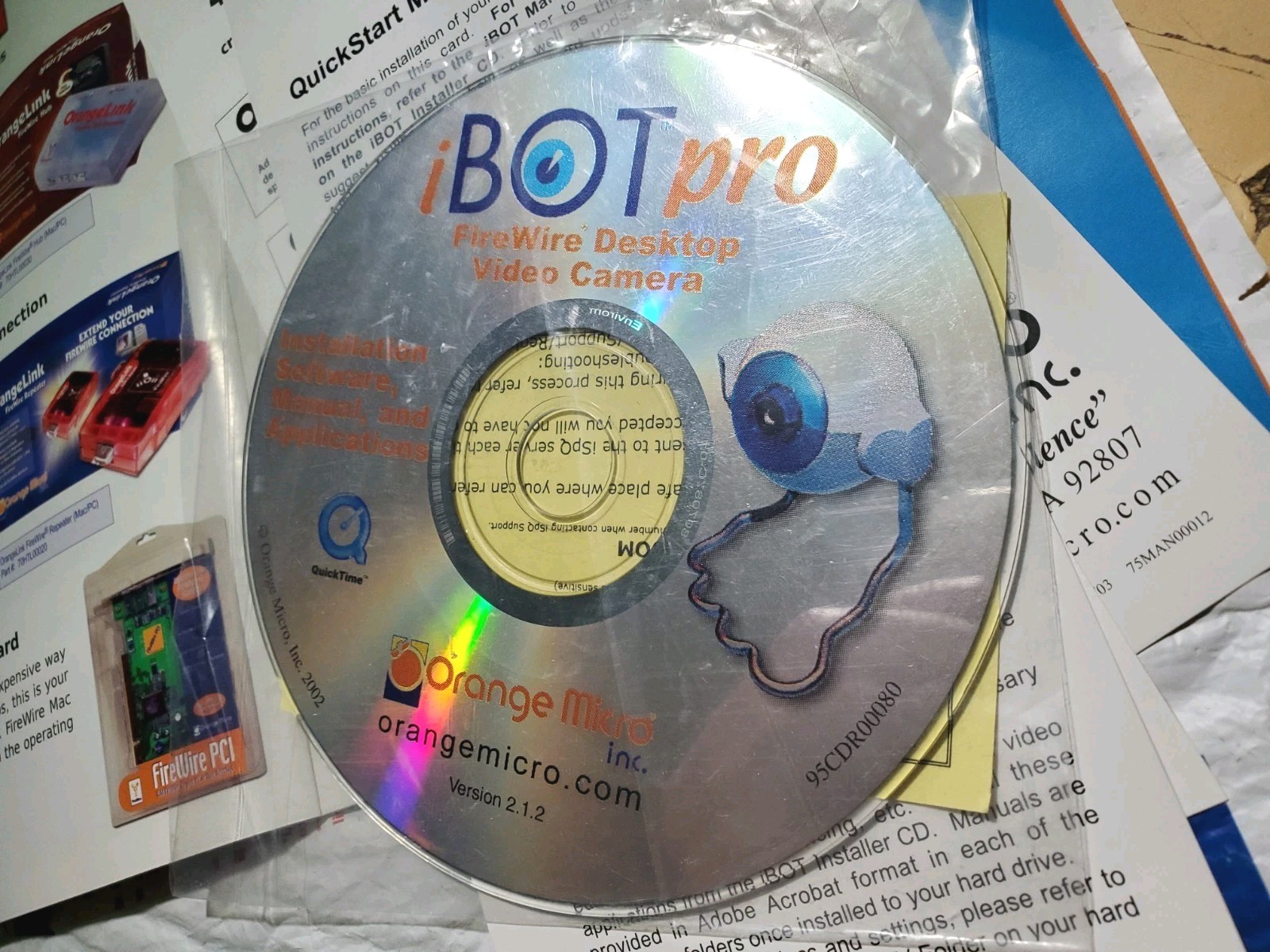 New Orange Micro Inc. For PC & Macintosh I Bot Pro Video Camera Disk Fire Wire