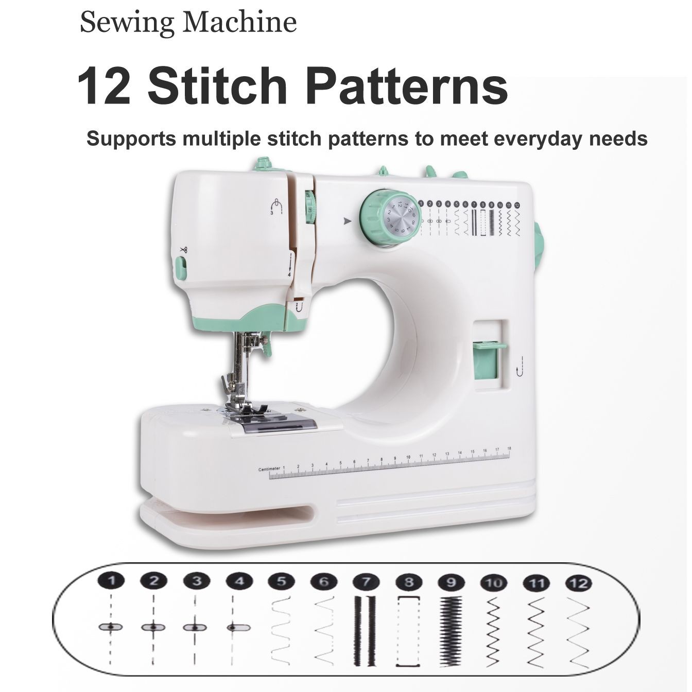 Portable Electric Sewing Machine Crafting Mending Machine 12 Built-In Stitches U