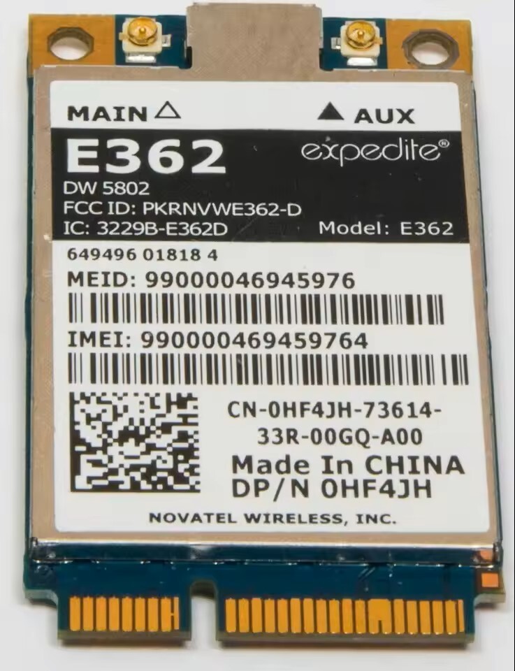 NOVATEL Expedite E362 LTE HSPA 3G 4G WWAN PCI Express Minicard