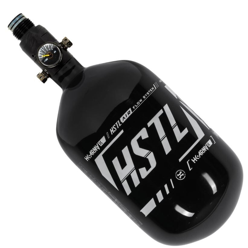 HK Army Paintball 68ci/4500psi HSTL HPA Tank w/ Standard Reg Black/White