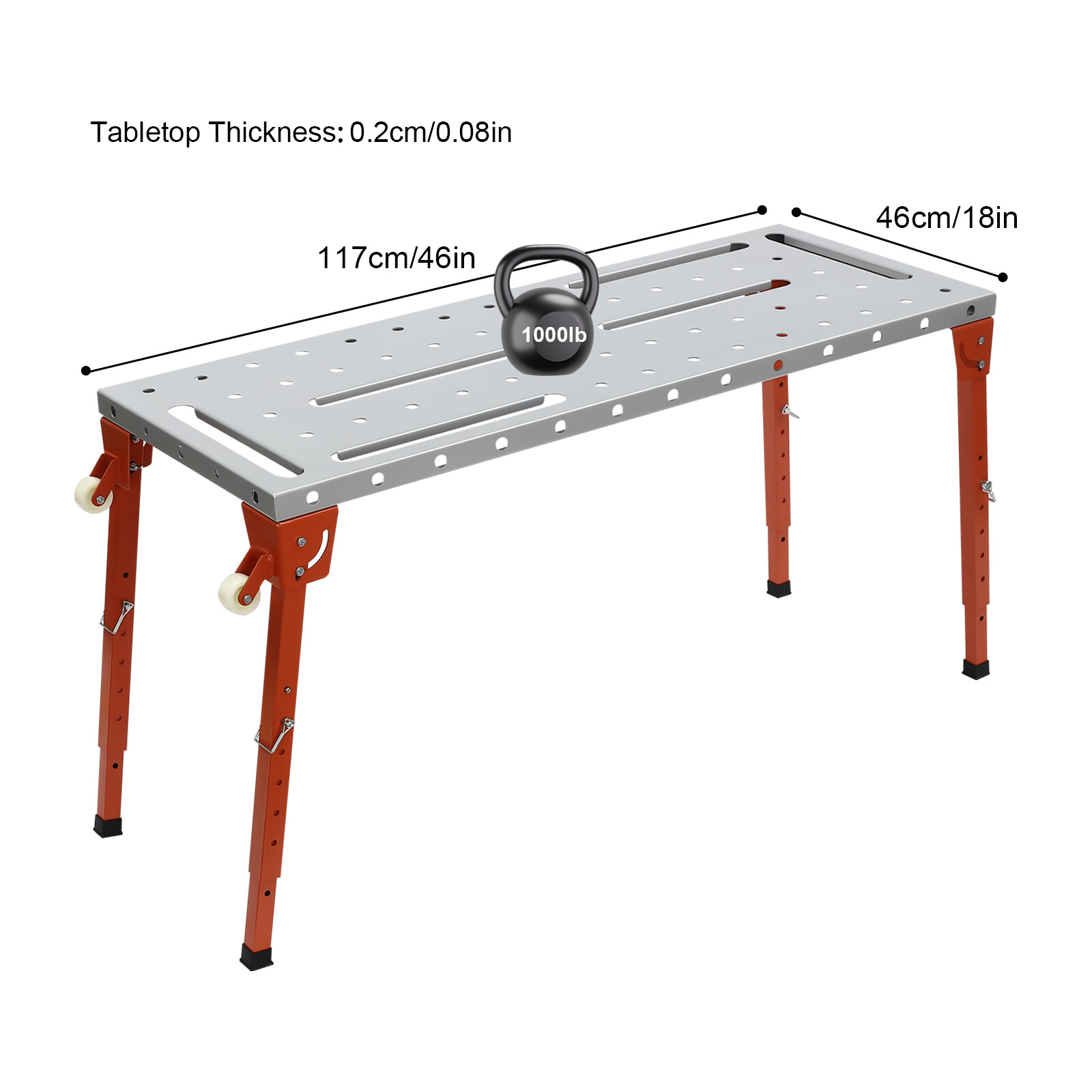 Steel Portable Welding Table Welding Workbench Table Folding Work Bench Silver!!