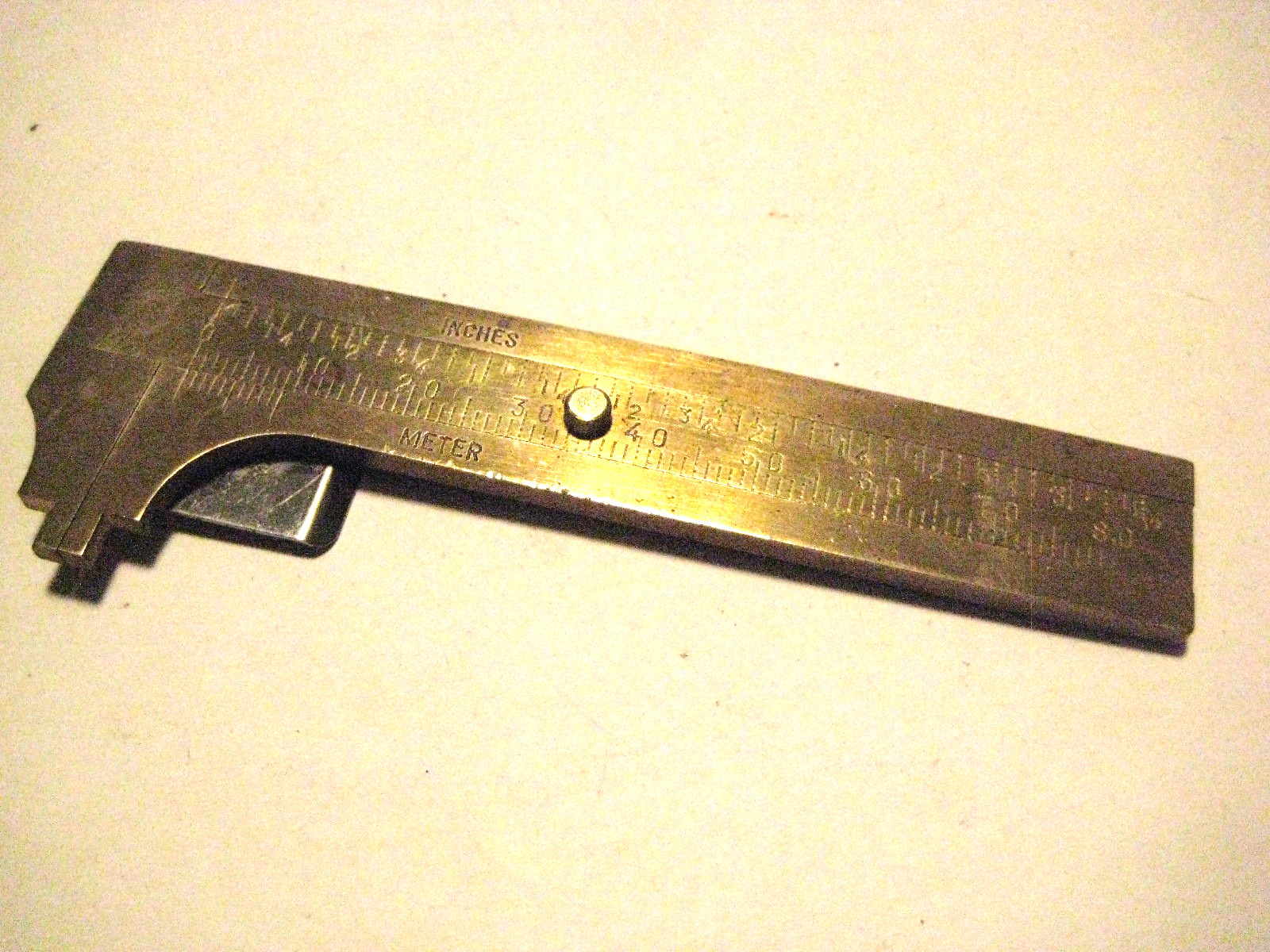 VINTAGE 4" STANDARD & METRIC SOLID BRASS INSIDE & OUTSIDE CALIPER