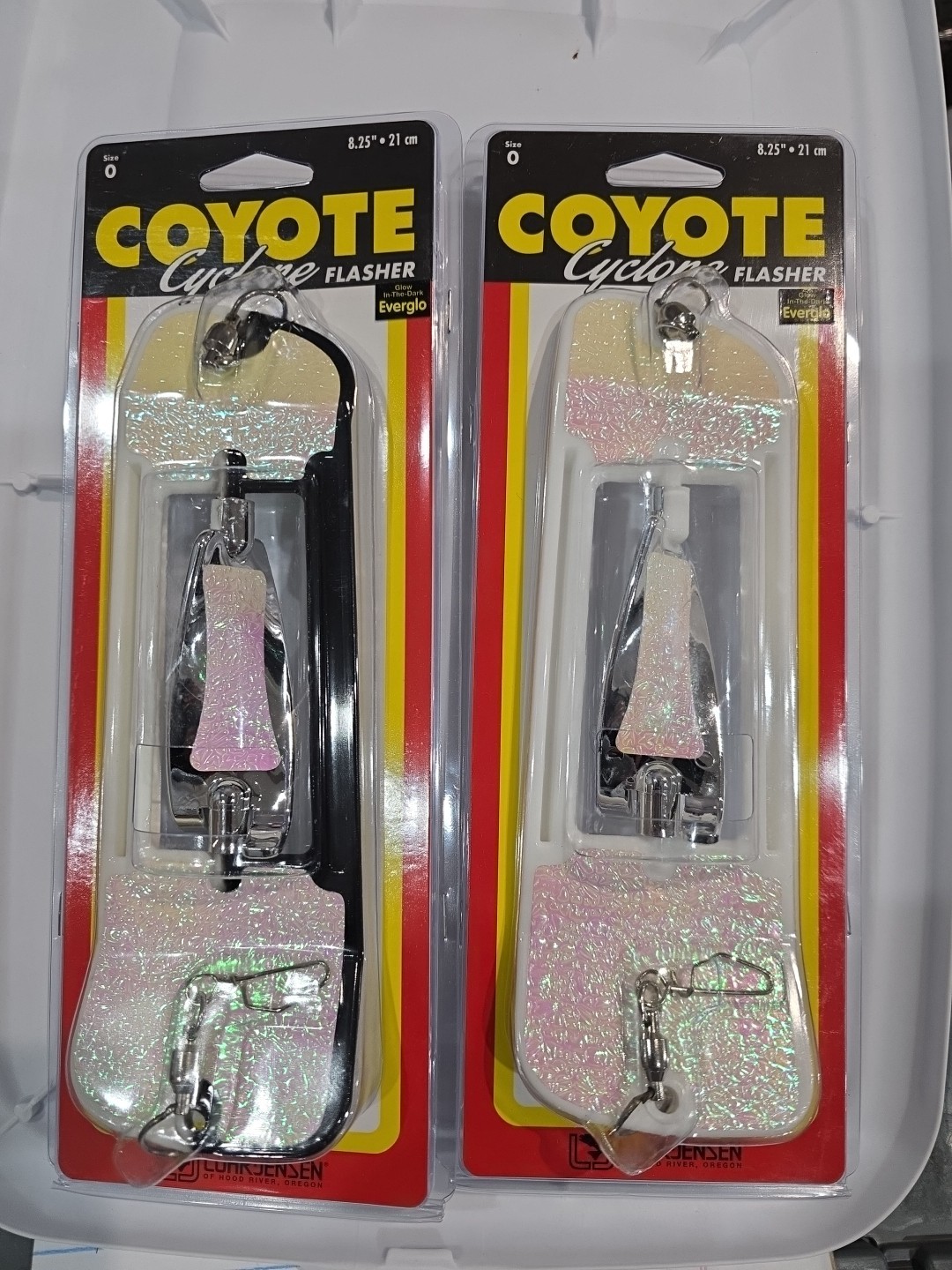 Lot of 2- Luhr-Jensen 8.25" Flasher Coyote Cyclone Flasher For Bass Salmon Trout