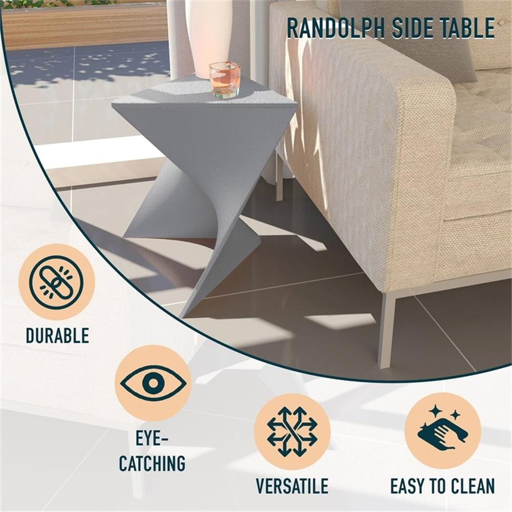 Pemberly Row Contemporary Triangle End Table in Gray Set of 2