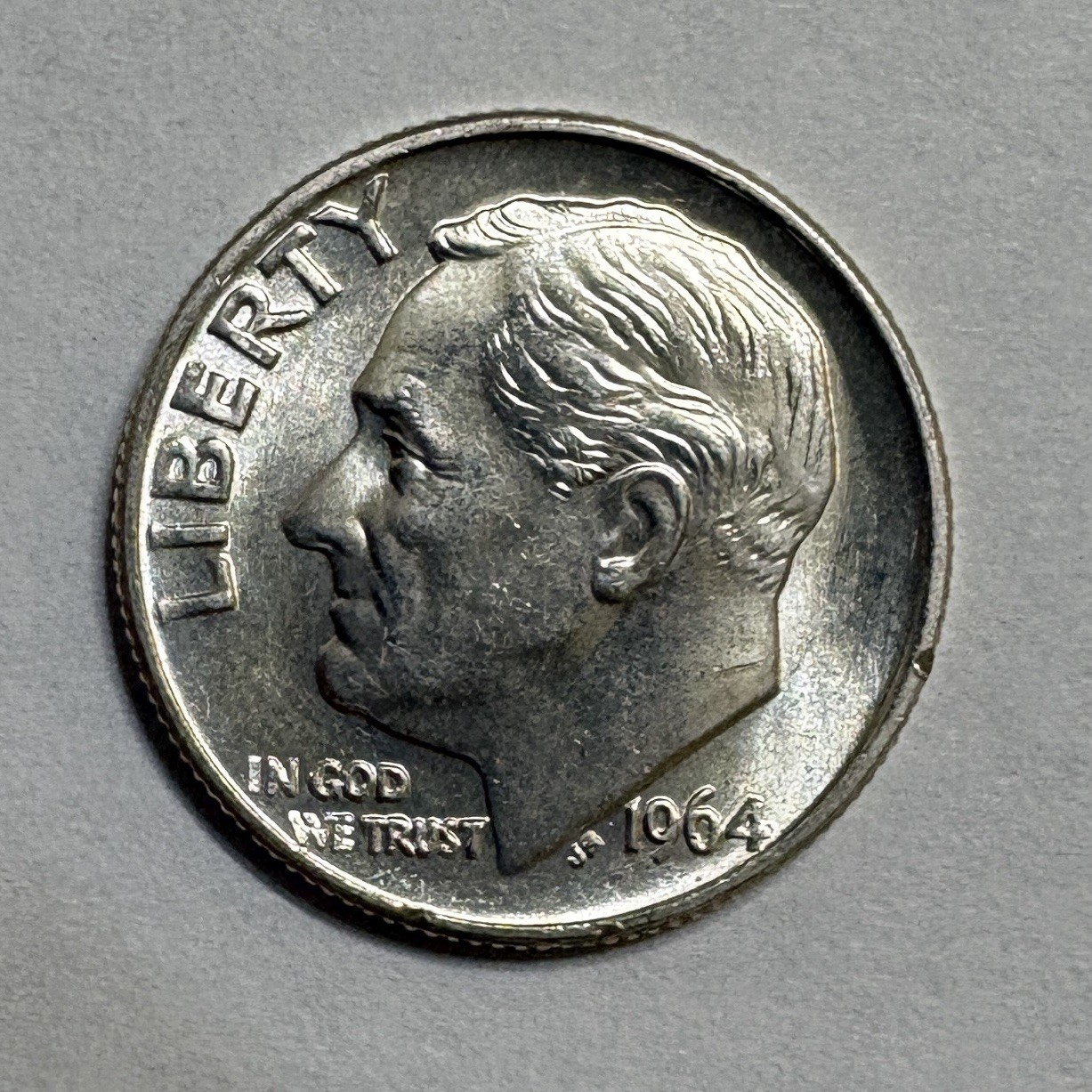 1964 Roosevelt U.S. Dime 90% Silver Photos are of Exact Coin - $.10 Ten Cents S