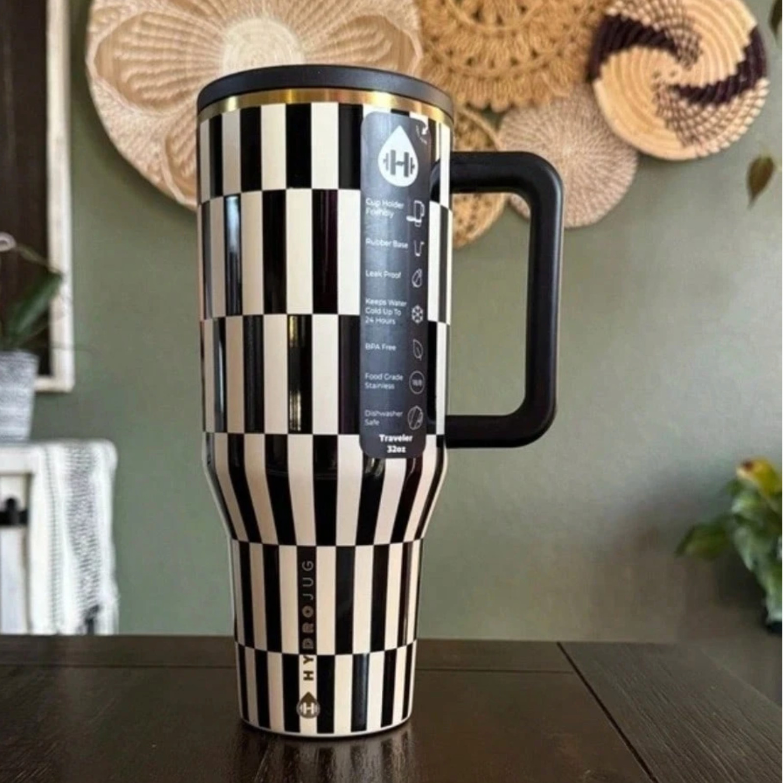 NEW Hydro Jug Traveler 40oz Insulated Stainless Steel Tumbler Handle Flip Straw