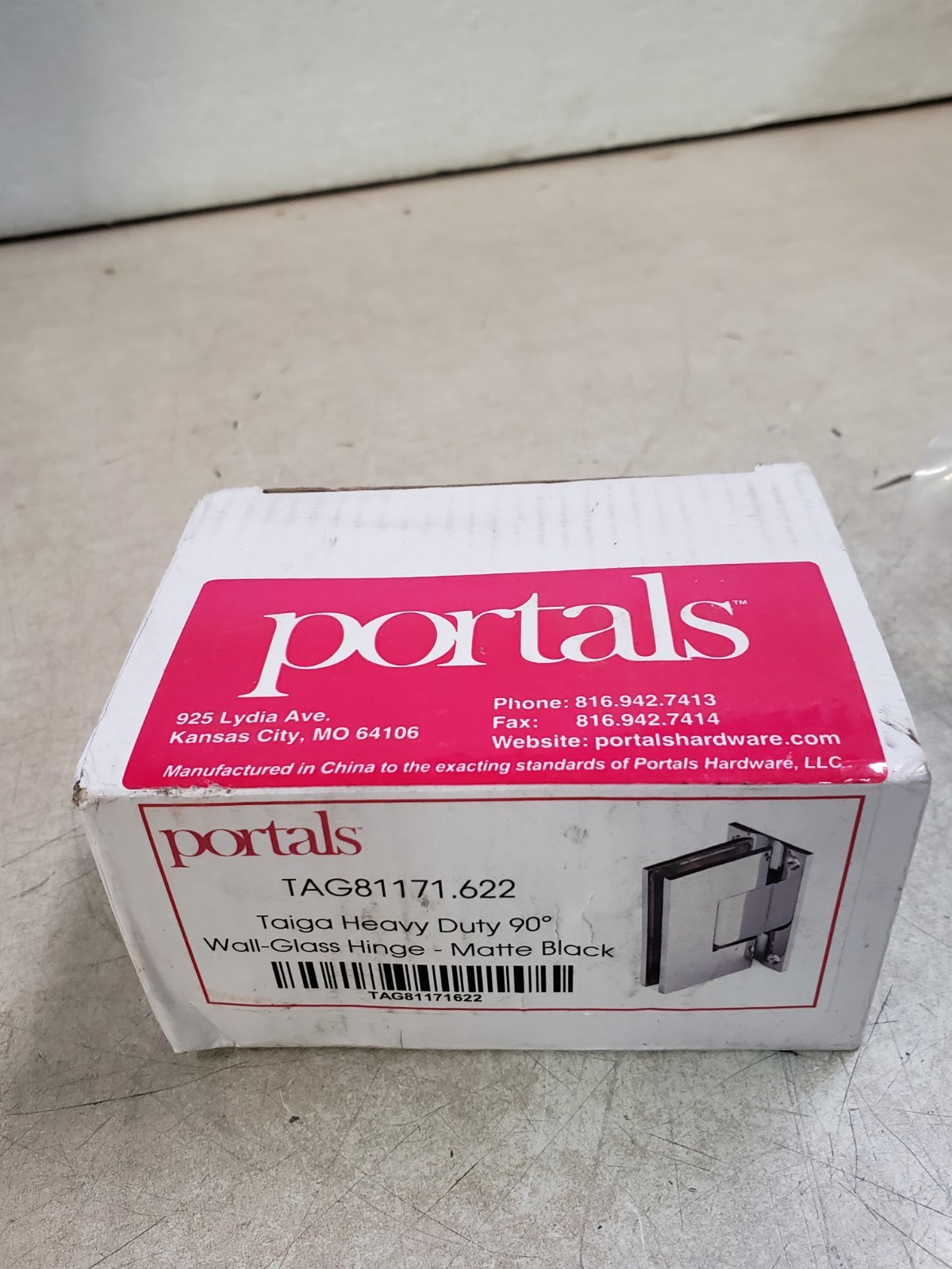 Portals TAG81171.622 - Taiga Heavy Duty 90° Wall-Glass Hinge