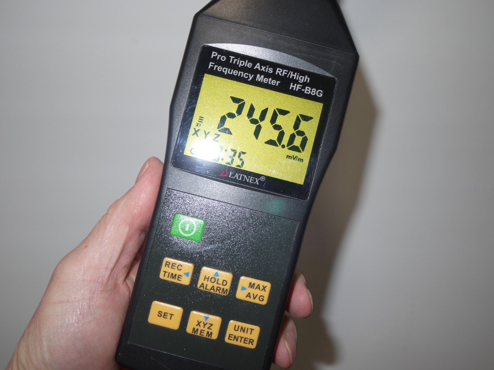RF meter with triple axis for Cell and RF measurement.