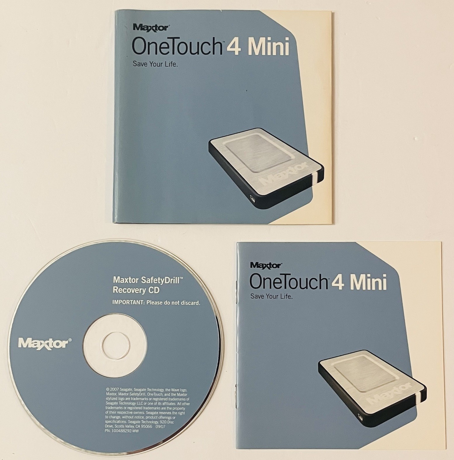 Maxtor OneTouch 4 Mini SafetyDrill Recovery CD 2007 w Manual
