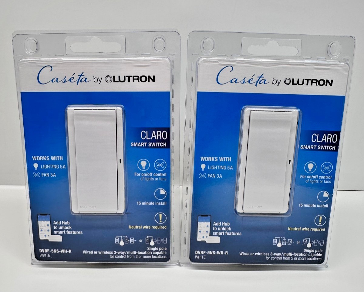 Lutron Caseta Claro Smart Switch - White (PACK OF 2) FREE  SHIPPING
