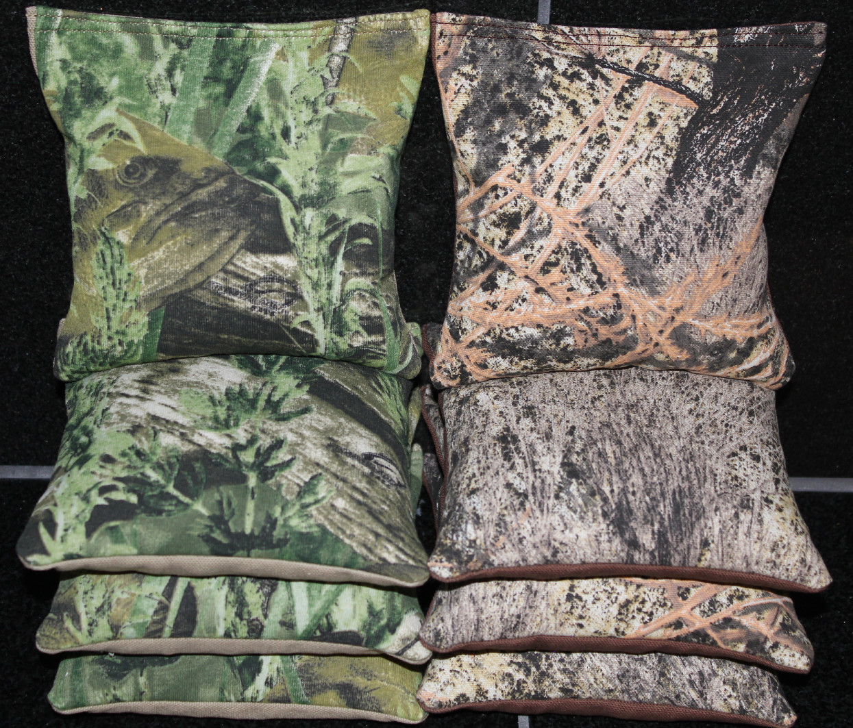 CORNHOLE BEAN BAGS Bass Fishing Hunting Tree Camo Camoflauge ACA Regulation Bags