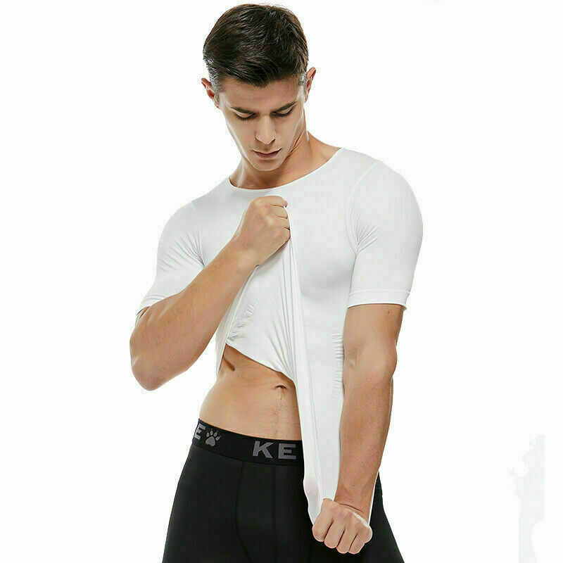 Men's Fashion Compression T-Shirt Body Shaper Crew Neck Muscle Workout Tank Top
