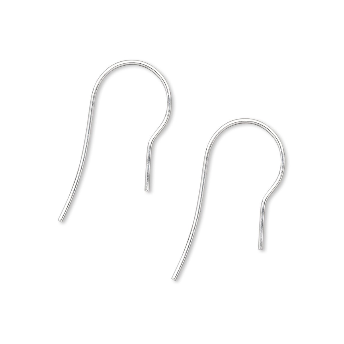 100 Silver Plated Brass 23mm Fish Hook Ear Wire Earring with 6mm Shank *