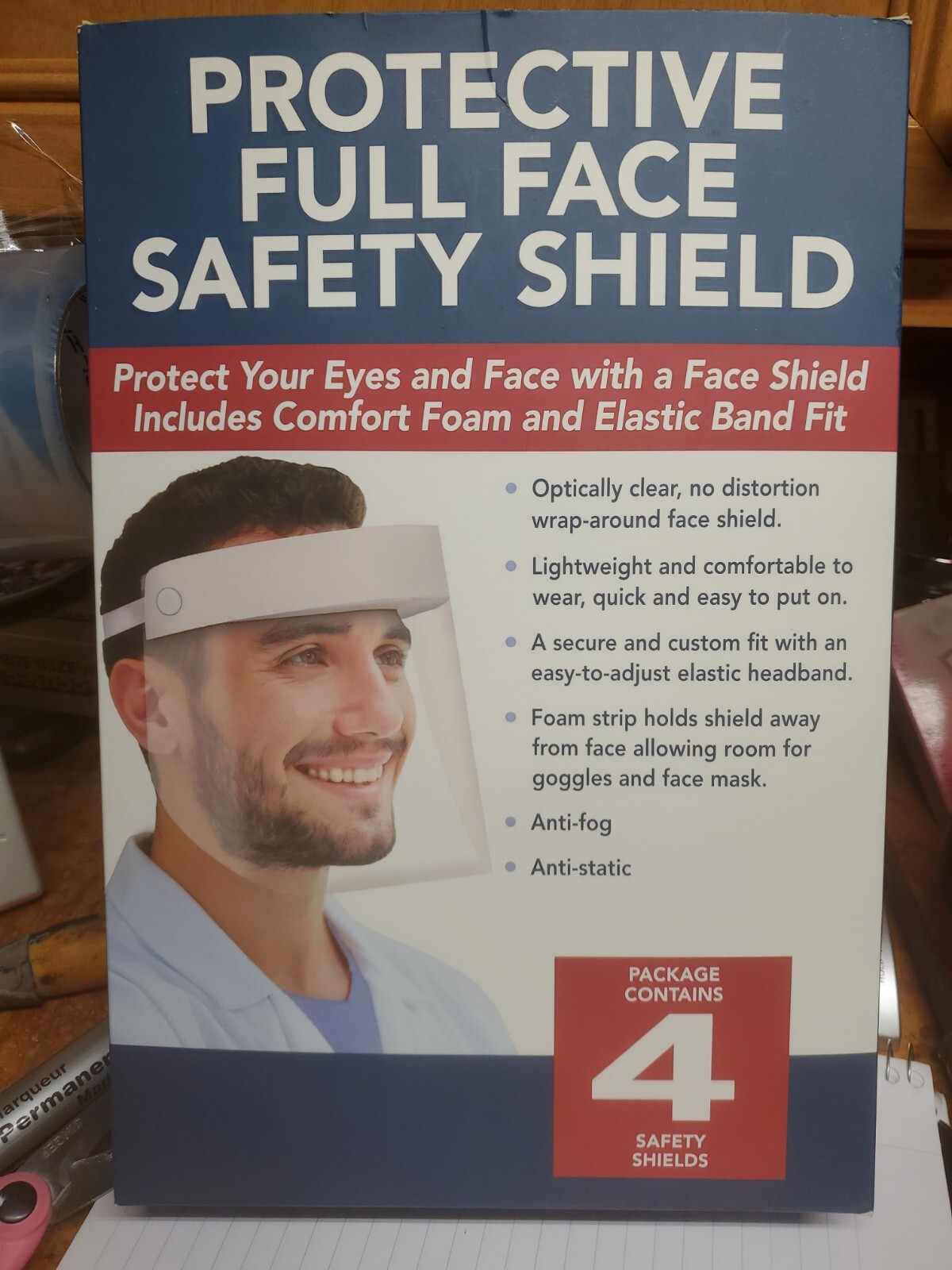 Artcraft Full Face Safety Shield - 4 PACK. NEW IN  BOX