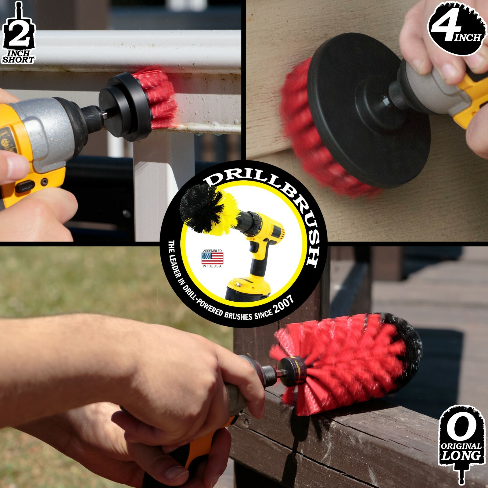 Outdoor Cleaning Drill Brushes - Garage Drill Brush Kit