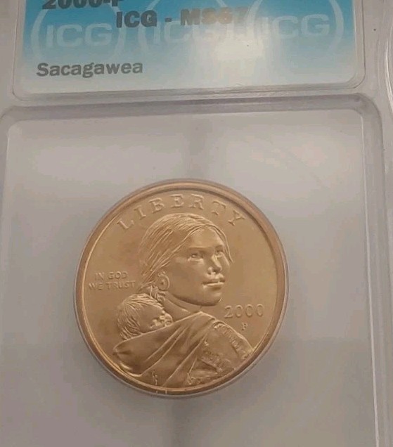 2001-P SAC $1 Sacagawea Dollar ICG Graded MS67 Blue Insert Flashy