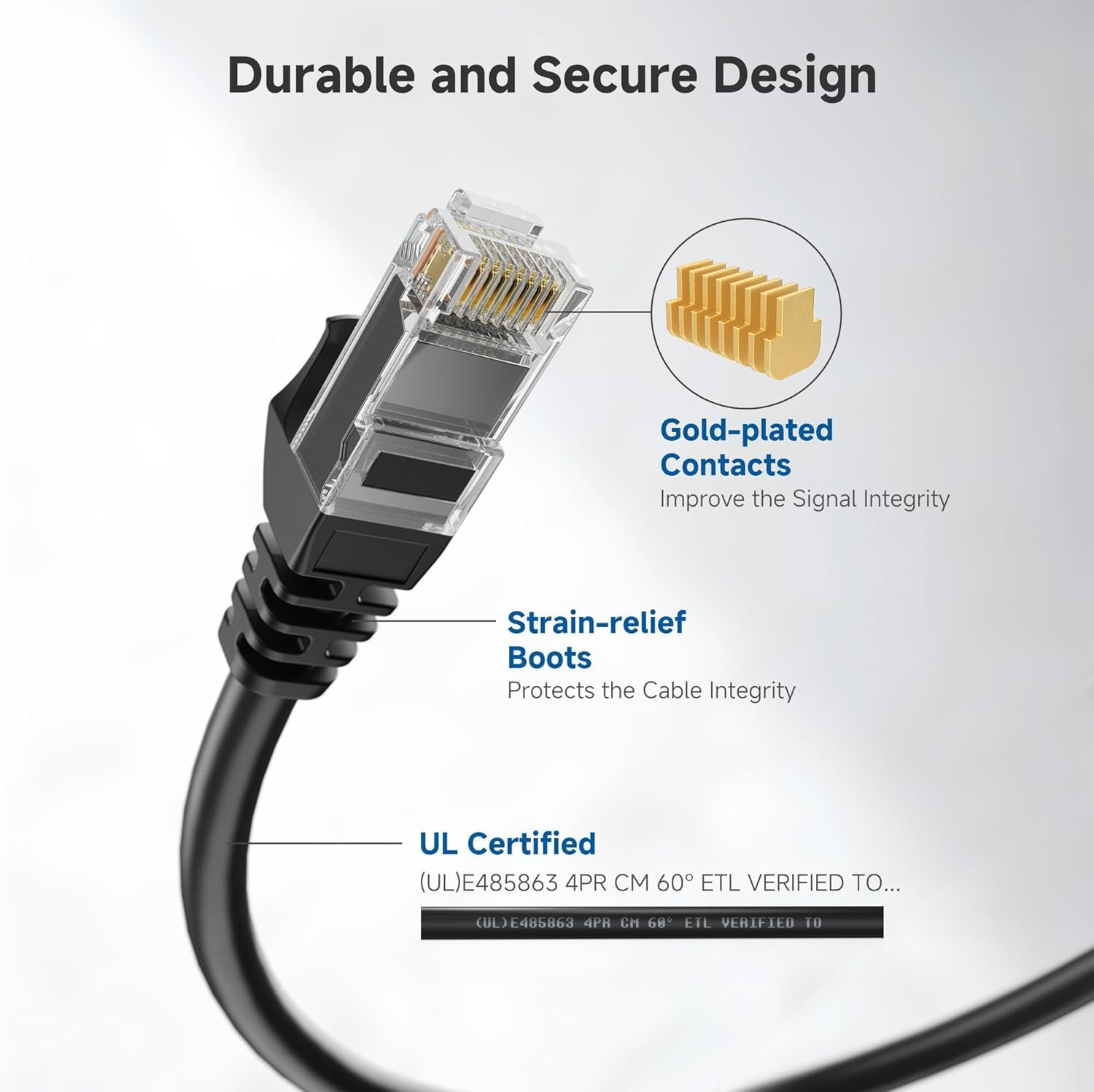 Cable Matters 10Gbps Snagless Cat 6 Ethernet Cable - 20Ft, Cat 6 Cable, Cat6 Cor