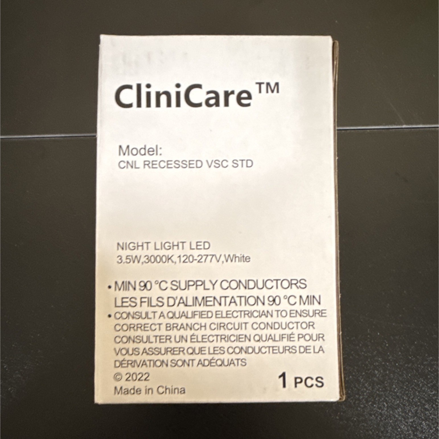 CliniCare Night Light LED CNL RECESSED VSC STD 120-277V White GE Current