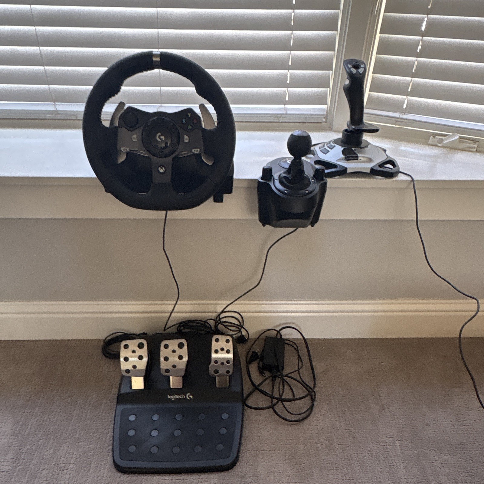Logitech G920 Racing Wheel & Pedals w/ Shifter + Extreme 3D Pro Joystick