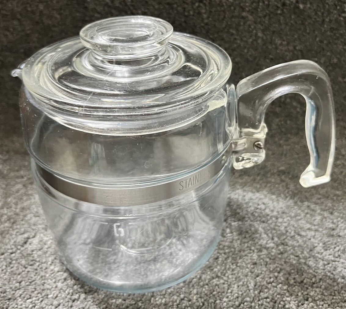 Pyrex 6 Cup Glass Percolator 7756 -B Coffee Pot Lid 7756-C And Handle 77-H Only